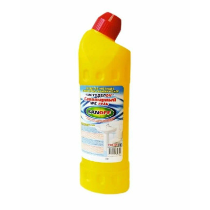 Чистящее средство для сантехники "Sanoff" 750мл, санитарный WC гель, утенок